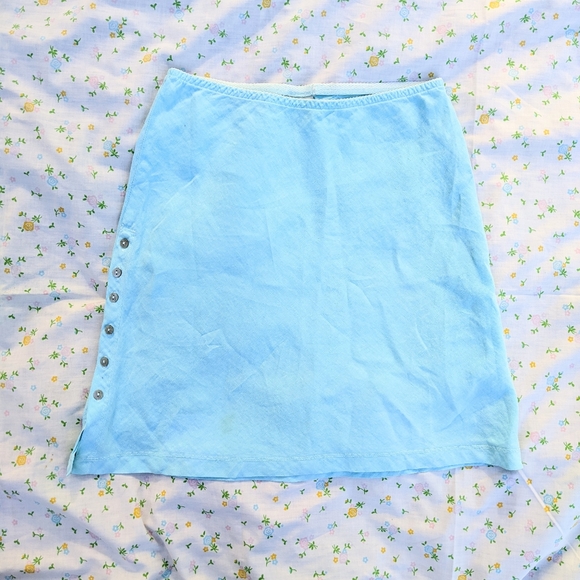 90s VTG Pastel Linen Skirt - Picture 1 of 7